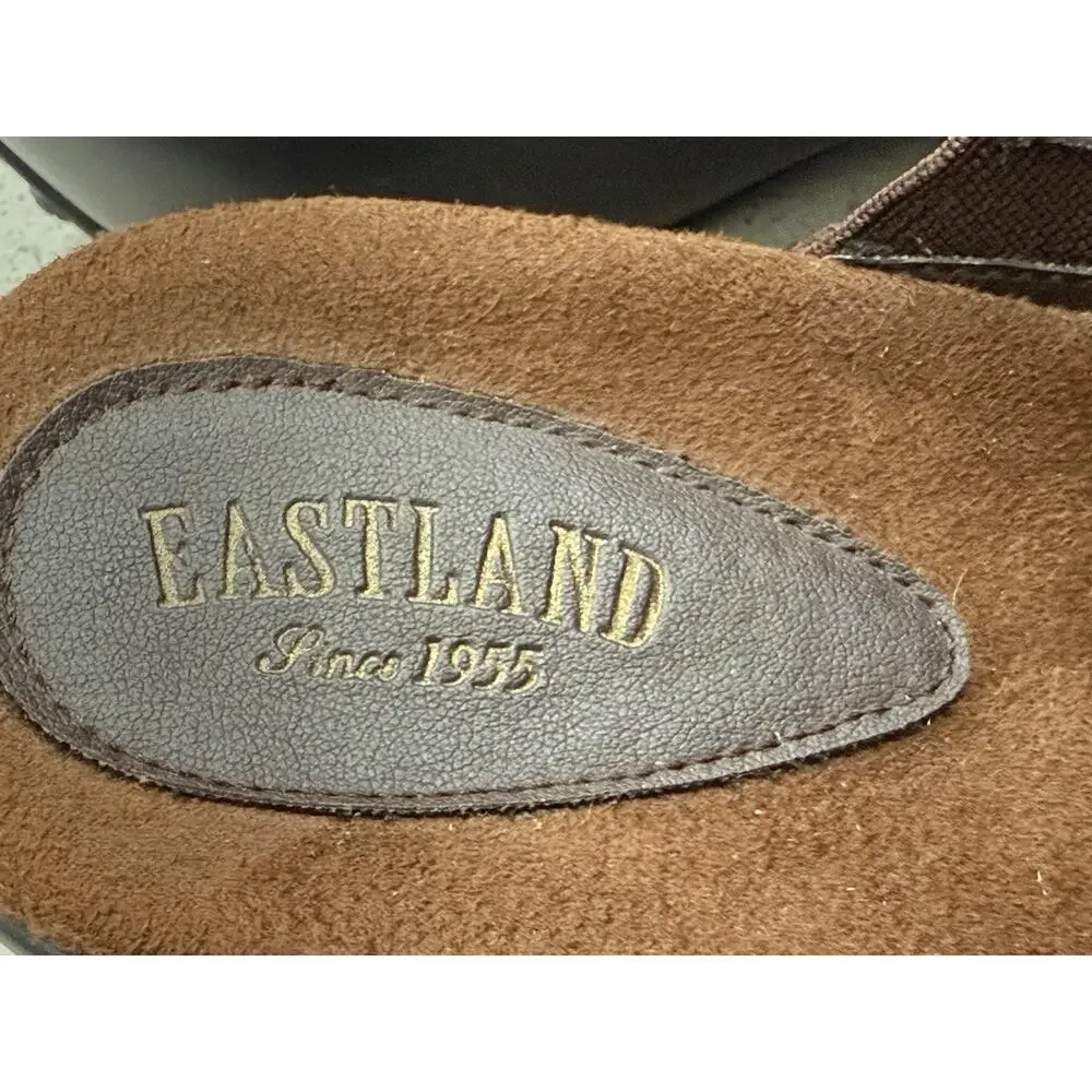 Eastland Poppy Slide Sandals Women's Size 9M Brown Leather Upper Wedge Strappy - Picture 10 of 12